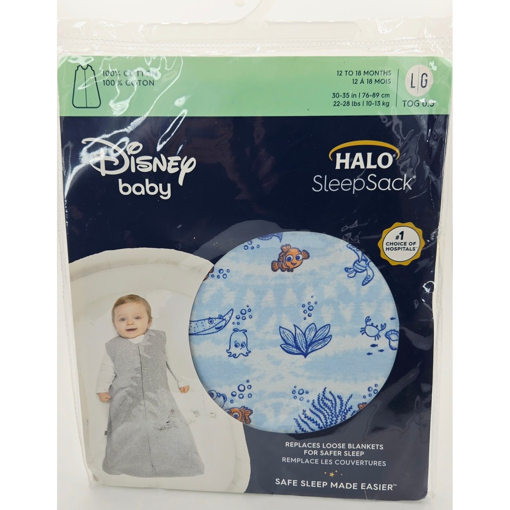 HALO SleepSack Disney Finding Nemo Cotton Wearable Blanket Large 12-18M 0.5 TOG